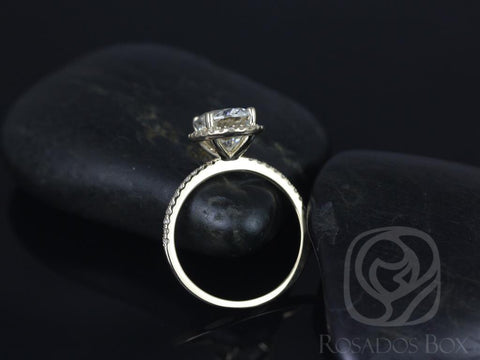 3ct Federella 10x8mm 14kt Gold Moissanite Diamond Classic Minimalist Dainty Pave Oval Halo Engagement Ring