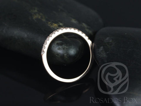 Ready to Ship 14kt Rose Gold Matching Band to Barra/Samina 9mm or 10mm Pave Diamond HALFWAY Eternity Ring - Rosados Box