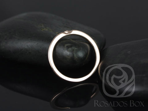 14kt Gold PLAIN Matching Band to Eloise 6/6.5/7/7.5/8mm Notched Wedding Ring - Rosados Box