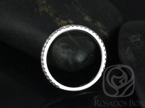 14kt Gold Notched Matching Band to Eloise 7/7.5mm Diamond ALMOST Eternity Ring - Rosados Box