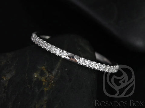 14kt Gold Notched Matching Band to Eloise 7/7.5mm Diamond ALMOST Eternity Ring - Rosados Box