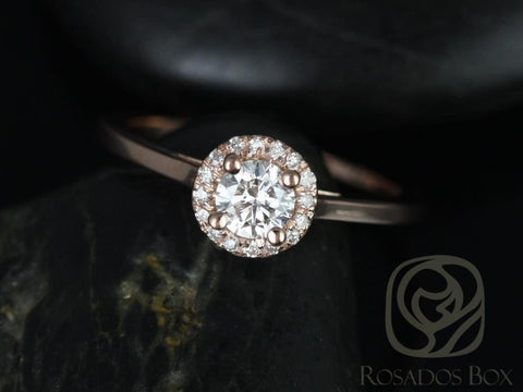 1/3ct Amerie 14kt Gold Diamond Dainty Round Halo Ring - Rosados Box