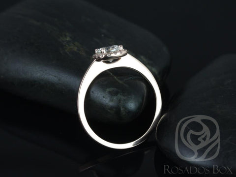 0.50ct Bella 5mm 14kt Moissanite Diamonds Cushion Halo Ring