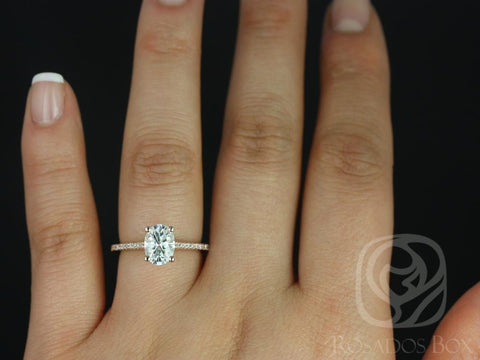 1.50ct Blake 8x6mm 14kt Moissanite Diamond Oval Solitaire Ring - Rosados Box