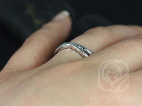 Ready to Ship PLAIN Skinny Lima 14kt White Gold Infinity Ring,Gold Wedding Band,Layering Jewelry,Unique Stacking Ring,Solid Gold Ring