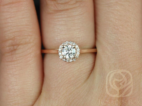 1/3ct Amerie 14kt Gold Diamond Dainty Round Halo Ring - Rosados Box