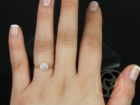 1/3ct Amerie 14kt Gold Diamond Dainty Round Halo Ring - Rosados Box