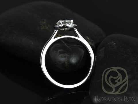 1ct Amerie 6.5mm 14kt Gold Moissanite Diamond Round Halo Ring - Rosados Box