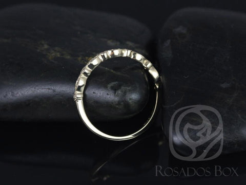 Gwen 14kt Yellow Gold WITH Milgrain Diamond HALFWAY Eternity Ring - Rosados Box