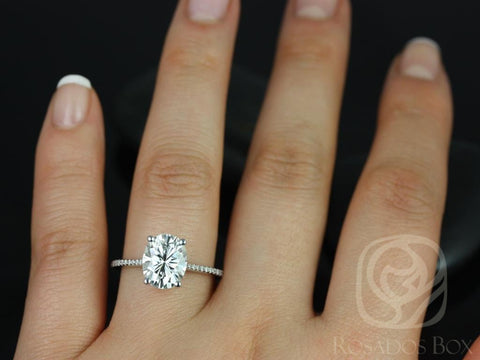3cts Blake 10x8mm 14kt Gold Moissanite Diamond Pave Oval Solitaire Engagement Ring,Dainty Oval Ring