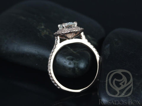1.50ct Cara 8x6mm 14kt Rose Gold Moissanite Diamond Dainty Minimalist Pave Oval Double Halo Engagement Ring