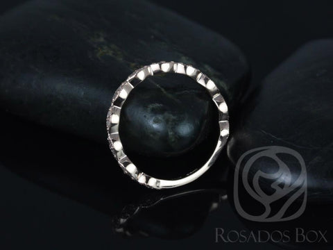 14kt Matching Band Christie/Katya/Sunny/Samantha WITH Milgrain Diamond ALMOST Eternity Ring - Rosados Box
