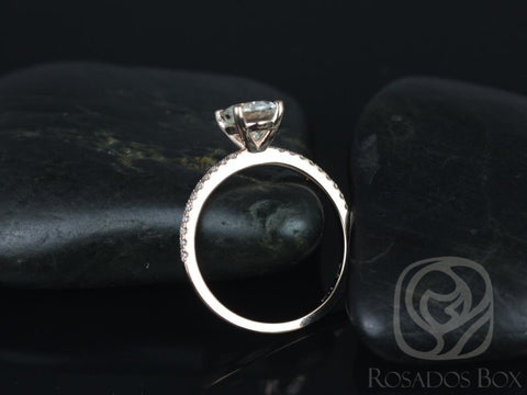 1.50ct Ready to Ship Darcy 8x6mm 14kt WHITE Gold Moissanite Diamond Oval Solitaire Ring - Rosados Box