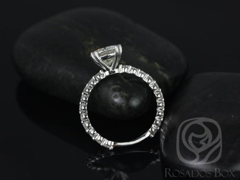 2ct Naomi 8mm 14kt Moissanite Diamond Dainty Double Talons Round Solitaire Ring - Rosados Box