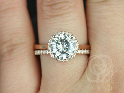 14kt Matching Band to Shannon Micropave Diamonds HALFWAY Eternity Ring - Rosados Box