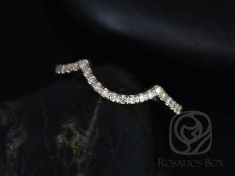 14kt Yellow Gold Matching Band to Maritza 7mm HALFWAY Eternity Ring - Rosados Box
