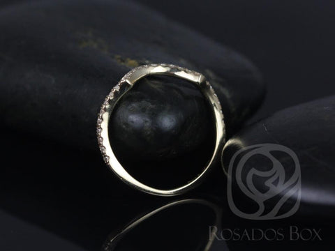 14kt Yellow Gold Matching Band to Maritza 7mm HALFWAY Eternity Ring - Rosados Box