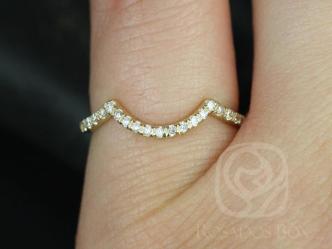 14kt Yellow Gold Matching Band to Maritza 7mm HALFWAY Eternity Ring - Rosados Box