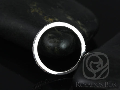 14kt White Gold Matching Band to Danielle Diamonds ALMOST Eternity Ring - Rosados Box