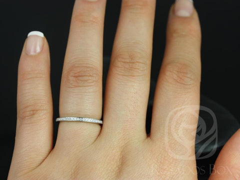 14kt White Gold Matching Band to Danielle Diamonds ALMOST Eternity Ring - Rosados Box