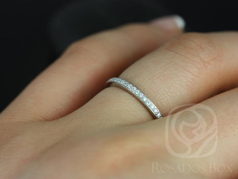 14kt White Gold Matching Band to Danielle Diamonds ALMOST Eternity Ring - Rosados Box