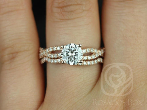 14kt Gold Matching Band to Chloe Diamond HALFWAY Eternity Ring - Rosados Box