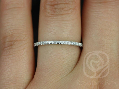14kt White Gold Matching Band to Brianna Diamonds ALMOST Eternity Ring - Rosados Box