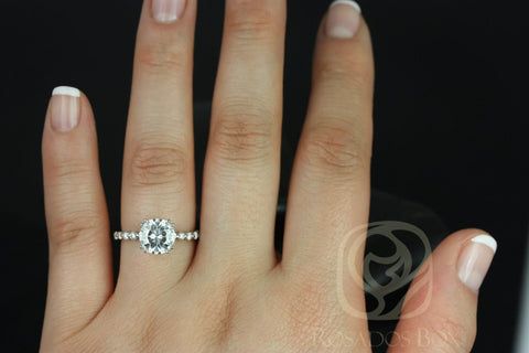 2ct Naomi 8mm 14kt Moissanite Diamond Dainty Double Talons Round Solitaire Ring - Rosados Box