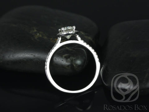 1.50cts Ready to Ship Rebecca 8x6mm 14kt White Gold Moissanite Diamond Oval Halo Ring