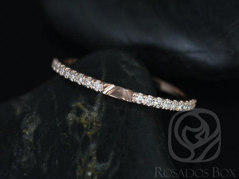 14kt Matching Band to Shannon Micropave Diamonds HALFWAY Eternity Ring - Rosados Box
