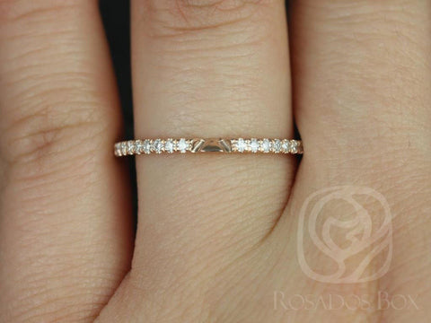 14kt Matching Band to Shannon Micropave Diamonds HALFWAY Eternity Ring - Rosados Box