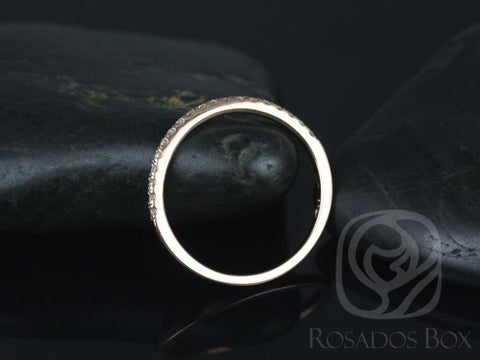 Curved Diamonds Pave Matching Band to Giselle HALFWAY Eternity Band Ring,14kt Solid Rose Gold,Rosados Box - Rosados Box