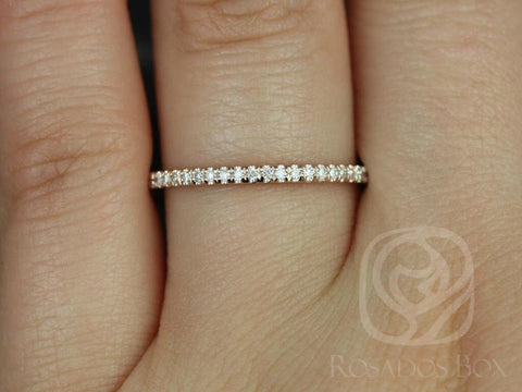 14kt Rose Gold Matching Band to Jessica Ring Diamonds ALMOST Eternity Ring - Rosados Box