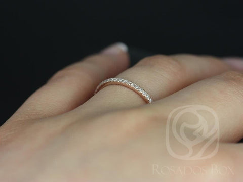 14kt Rose Gold Matching Band to Jessica Ring Diamonds ALMOST Eternity Ring - Rosados Box