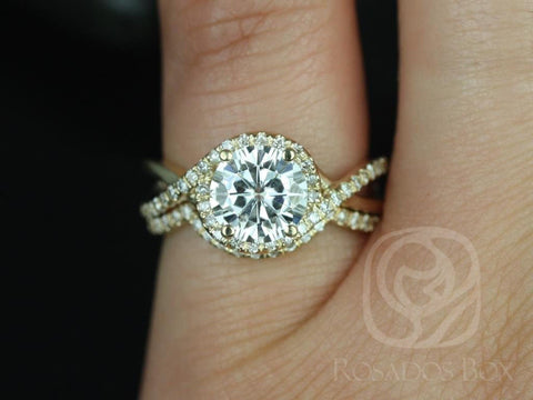 14kt Yellow Gold Matching Band to Maritza 7mm HALFWAY Eternity Ring - Rosados Box