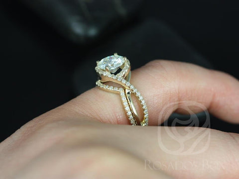 14kt Yellow Gold Matching Band to Maritza 7mm HALFWAY Eternity Ring - Rosados Box