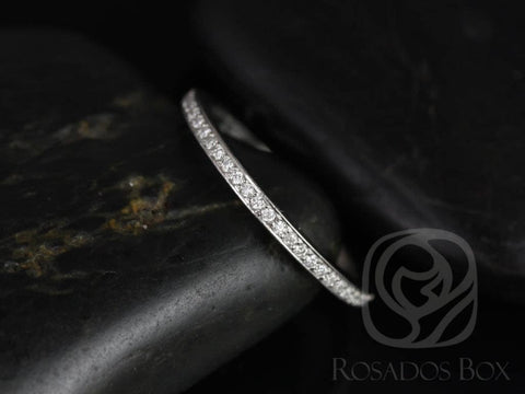 14kt White Gold Matching Band to Danielle Diamonds ALMOST Eternity Ring - Rosados Box