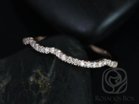 14kt Gold Matching Band to Chloe Diamond HALFWAY Eternity Ring - Rosados Box