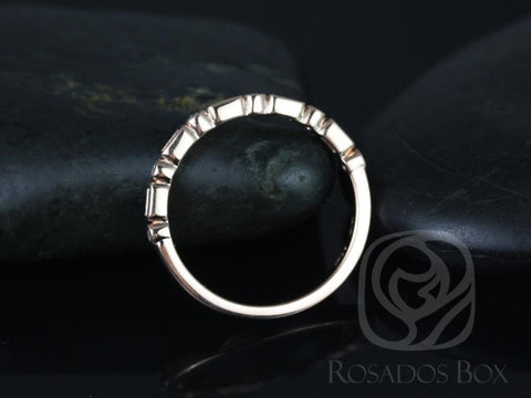 Ivanna 14kt Rose Gold Round & Baguette Diamonds WITHOUT Milgrain HALFWAY Eternity Ring