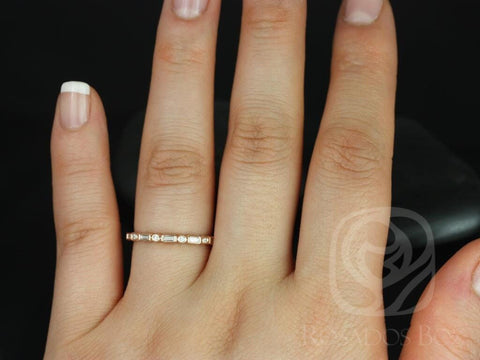 Ivanna 14kt Rose Gold Round & Baguette Diamonds WITHOUT Milgrain HALFWAY Eternity Ring