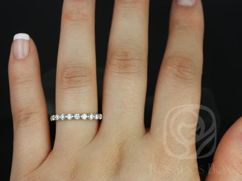 Medio Naomi 14kt Diamond Minimalist ALMOST Eternity Ring - Rosados Box