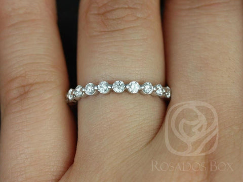 Medio Naomi 14kt Diamond Minimalist ALMOST Eternity Ring - Rosados Box