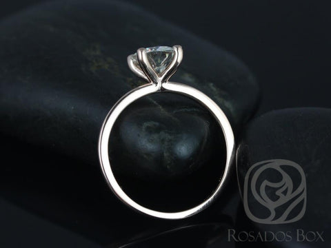 1.20ct Ella 7mm 14kt Gold NEO Moissanite Minimalist Dainty 4 Prong Round Solitaire Engagement Ring