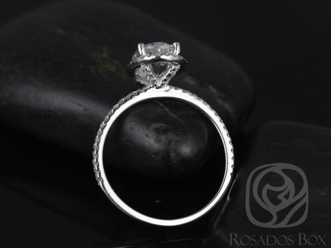 2ct Ready to Ship Jessica 9x7mm 14kt ROSE Gold Moissanite Diamond Dainty Pave Oval Halo Engagement Ring,Minimalist Halo Ring,Oval Halo Ring