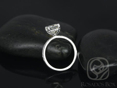 1.70ct Heidi 7mm 14kt Moissanite Diamond Basket Cushion Solitaire Ring - Rosados Box