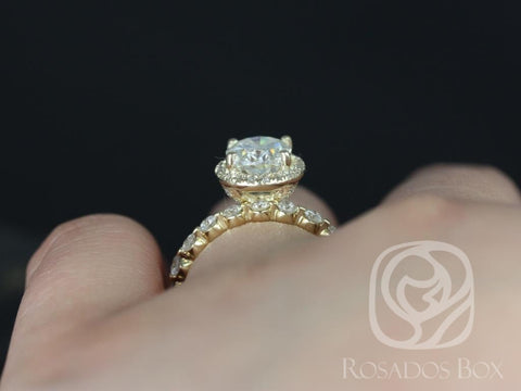 1.50ct Chantelle 8x6mm & Medio Naomi 14kt Moissanite Diamond Oval Halo Bridal Set,Oval Halo Ring,Oval Engagement Ring Set,Anniversary Gift