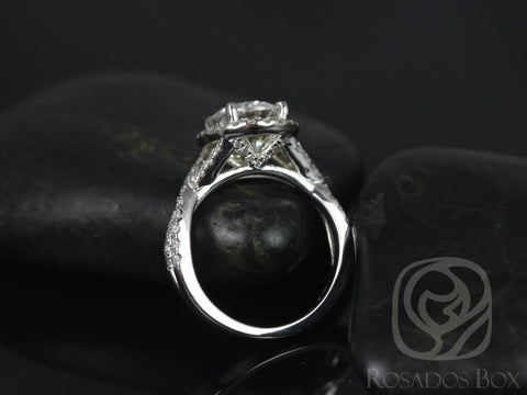 Rosados Box Thelma 10x8mm 14kt Rose Gold Oval Moissanite Diamond Twisted Halo Engagement Ring