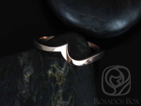14kt Rose Gold Matching Band to Odala 5.5mm Curved PLAIN Band Ring - Rosados Box