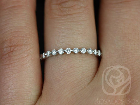 Ready to Ship Petite Naomi Platinum DiamondSingle Prong ALMOST Eternity Ring - Rosados Box