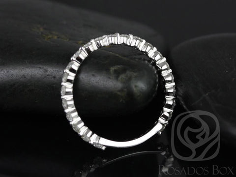 Ready to Ship Petite Naomi Platinum DiamondSingle Prong ALMOST Eternity Ring - Rosados Box